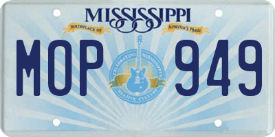 MS license plate MOP949
