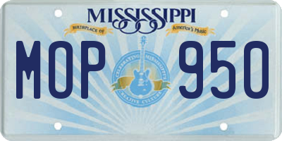 MS license plate MOP950