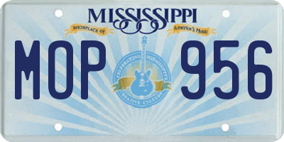 MS license plate MOP956