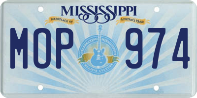 MS license plate MOP974