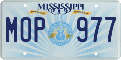 MS license plate MOP977