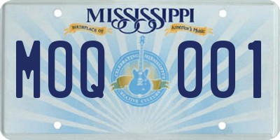 MS license plate MOQ001