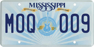 MS license plate MOQ009