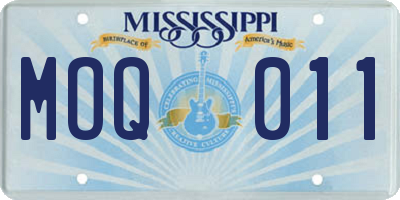 MS license plate MOQ011