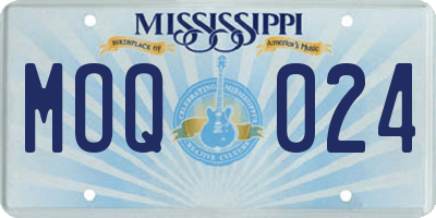 MS license plate MOQ024