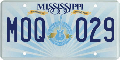 MS license plate MOQ029