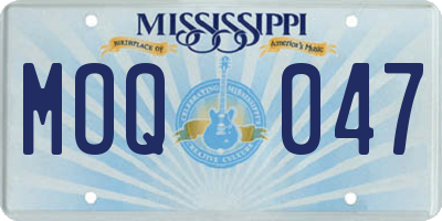 MS license plate MOQ047