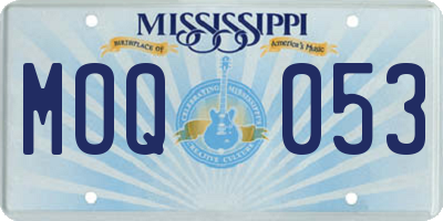 MS license plate MOQ053