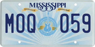 MS license plate MOQ059