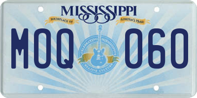 MS license plate MOQ060