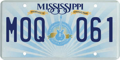 MS license plate MOQ061