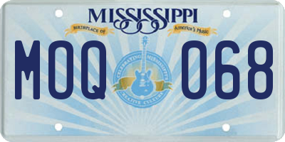 MS license plate MOQ068