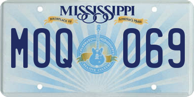 MS license plate MOQ069
