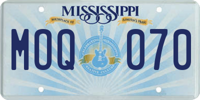 MS license plate MOQ070