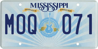 MS license plate MOQ071