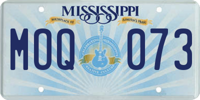MS license plate MOQ073