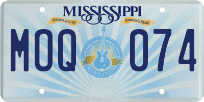 MS license plate MOQ074