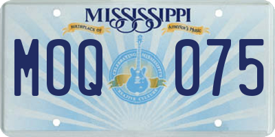 MS license plate MOQ075