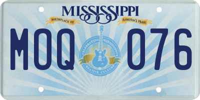 MS license plate MOQ076