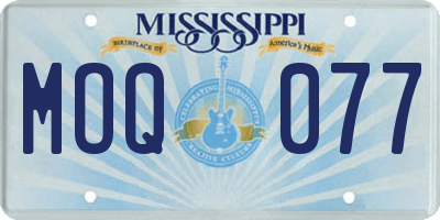 MS license plate MOQ077
