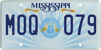 MS license plate MOQ079