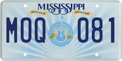 MS license plate MOQ081