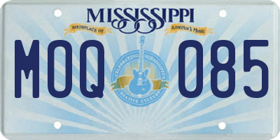 MS license plate MOQ085