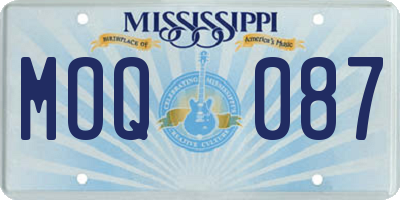 MS license plate MOQ087