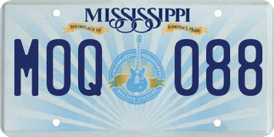 MS license plate MOQ088