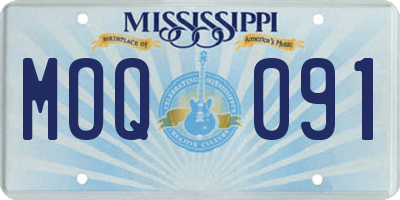 MS license plate MOQ091