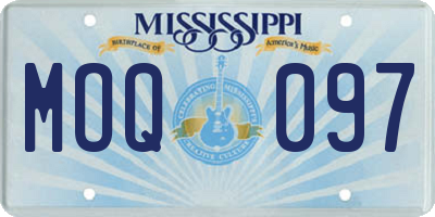 MS license plate MOQ097