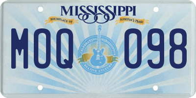 MS license plate MOQ098