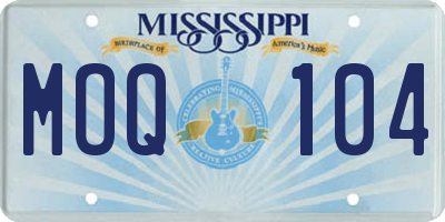 MS license plate MOQ104