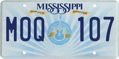 MS license plate MOQ107
