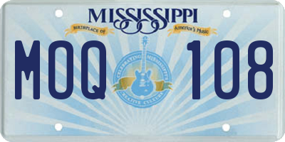 MS license plate MOQ108