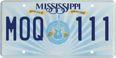 MS license plate MOQ111