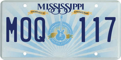 MS license plate MOQ117