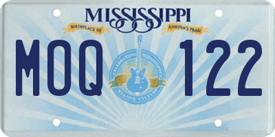 MS license plate MOQ122