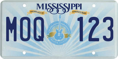 MS license plate MOQ123