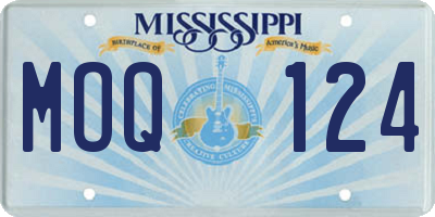 MS license plate MOQ124