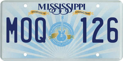 MS license plate MOQ126