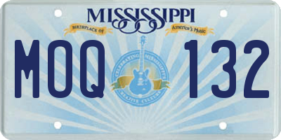 MS license plate MOQ132