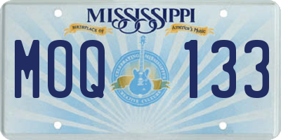MS license plate MOQ133