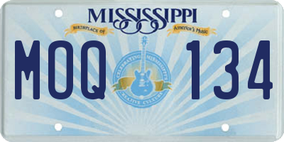 MS license plate MOQ134