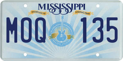 MS license plate MOQ135