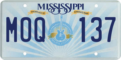 MS license plate MOQ137