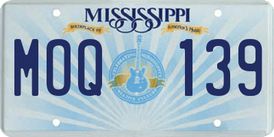 MS license plate MOQ139