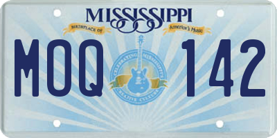 MS license plate MOQ142