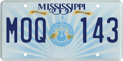 MS license plate MOQ143