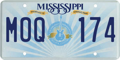 MS license plate MOQ174